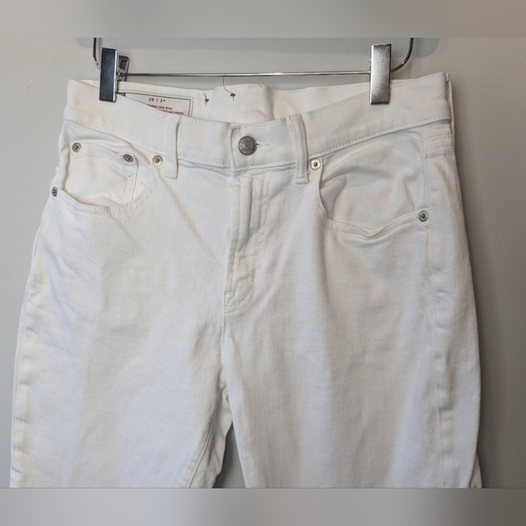GAP Girlfriend Mid Rise White Pants Size 26 99% Cotton - Picture 5 of 13